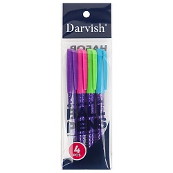 набор ручек шар.  4шт/уп корпус цветной