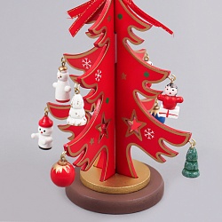 ёлочка новогодняя 3d деревянная красная 