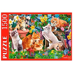 пазлы 1500 элементов пушистые друзья в саду