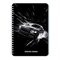книжка записная  а5  40л. "авто на чёрном" на гребне