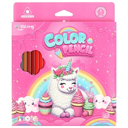 карандаши 24цв трехгранный корпус "весёлые животные"