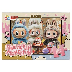 пазл   80 деталей  пушистый монстрик