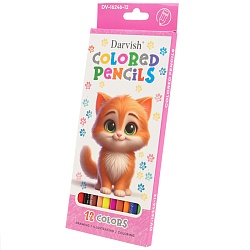 карандаши 12цв "котёнок" корпус пластиковый трёхгранный (набор)