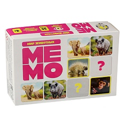 игра настольная мемо "мир животных"(50карточек)