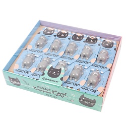 насадка-ластик на карандаш "котик" серый