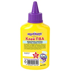 клей пва  85г юнландия (бумага, картон, дерево)
