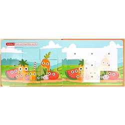 книга с липучками "фрукты и овощи".