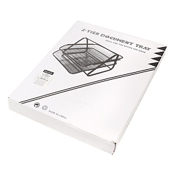 лоток горизонтальный металлический 2 секции белый