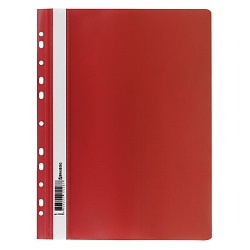 папка-скоросшиватель с перфорацией а4 "brauberg" 180мкм красный