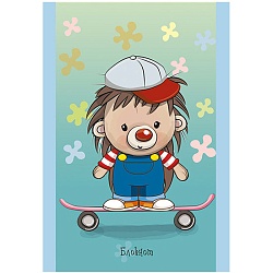 Блокнот А7  16л "Юный скейтбордист" на скрепке  