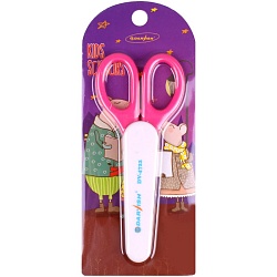 ножницы 13,5см детские  с закругленными лезвиями с колпачком