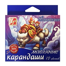 мелки восковые 12цв. "фантазия" на масляной основе (круглые) луч