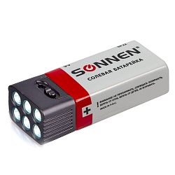 батарейки sonnen 6f22(типа крона)  солевая в блистере 9в