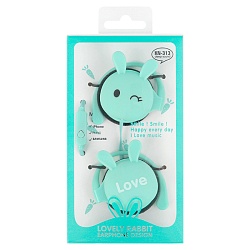 наушники "зайки" накладные проводные с микрофоном мятные