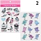 наклейки бумажные 2шт в наборе ассорти