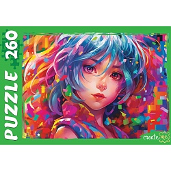 пазлы  260 элементов яркая девочка аниме