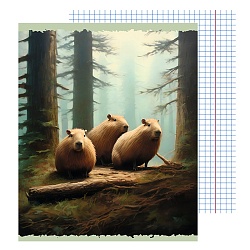 тетрадь  48л кл. "утро в сосновом бору" обложка выбор. лак