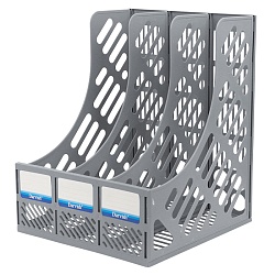 лоток вертикальный 3 отделения сборный серый