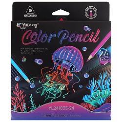 карандаши 24цв трехгранный корпус "подводный мир"