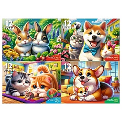 пазлы   12 элементов домашние любимцы