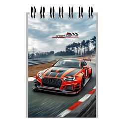 Блокнот А7  40л "Красивые автомобили-10" на гребне в клетку