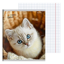 тетрадь  48л кл. "милые коты-6" обложка твин-лак 
