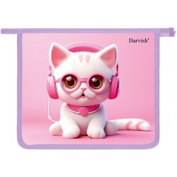 папка для тетрадей а5 на молнии "музыкальный котёнок"