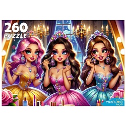 пазлы  260 элементов принцессы у зеркала