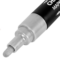 маркер меловой стираемый brauberg  серебристый, 3 мм