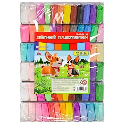 масса для лепки. лёгкий пластилин  72 цвета+3 стека