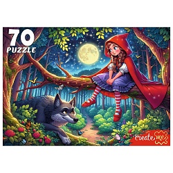 пазлы   70 элементов красная шапочка и волк
