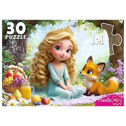 пазлы   30 элементов принцесса и лисёнок