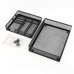 органайзер настольный металлический 6 отделений черный