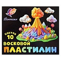 Пластилин 10цв. восковой "Фантазия" 150г со стеком (классический+флуоресцентный) Луч