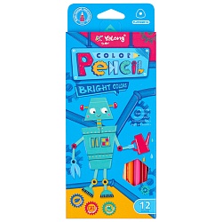 карандаши 12цв трёхгранный корпус "роботы"