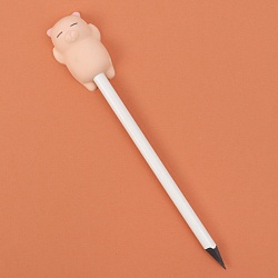 насадка-ластик на карандаш "котик" бежевый