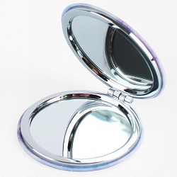 зеркало складное круглое d-7см двойное на магните "мрамор" ассорти