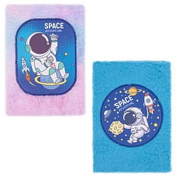 Блокнот A5  80л меховой "Космос" в клетку