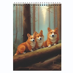 Блокнот А5  60л "Утро в сосновом бору" на гребне