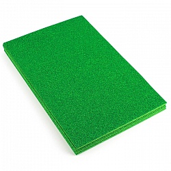 набор пластичной замши с блёстками зелёная а4 10л (фоамиран)