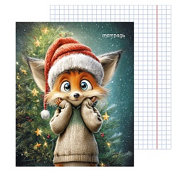 тетрадь  48л кл "милый лисёнок" обложка уф-лак