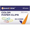 Скрепки 50мм "Darvish" цветные 40шт/уп