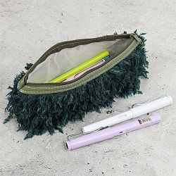 пенал на молнии темно-зеленый