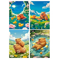 Блокнот А6  24л "Забавные капибары" ассорти,  на скрепке