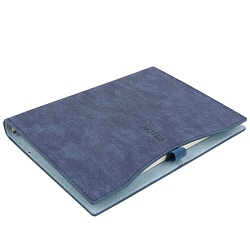 ежедневник а5 недатиров. 100л обложка кож.зам. синяя на кольцах