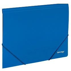 папка на резинке а4 "brauberg" 500мкм синяя