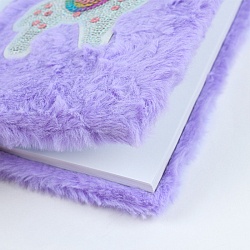 Блокнот 14*19,5см 80л "меховой" с рисунком "лама"