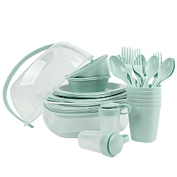 посуда для пикника в наборе мятный