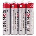 Батарейки Sonnen AAA(LR03) комплект 4шт солевые в спайке 1,5В