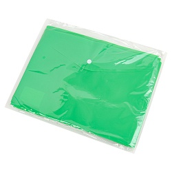папка-конверт на кнопке а4 зеленая 160мкм